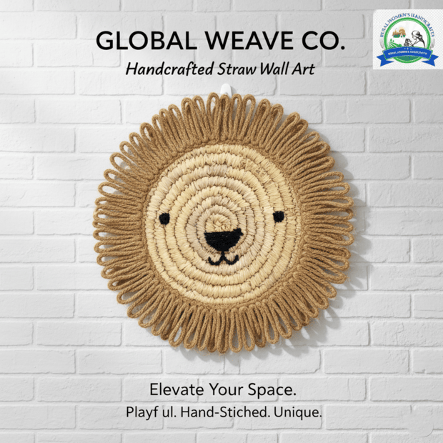 Handcrafted Lion-Face Placemat – Bold, Artistic & Eco-Friendly Table Décor